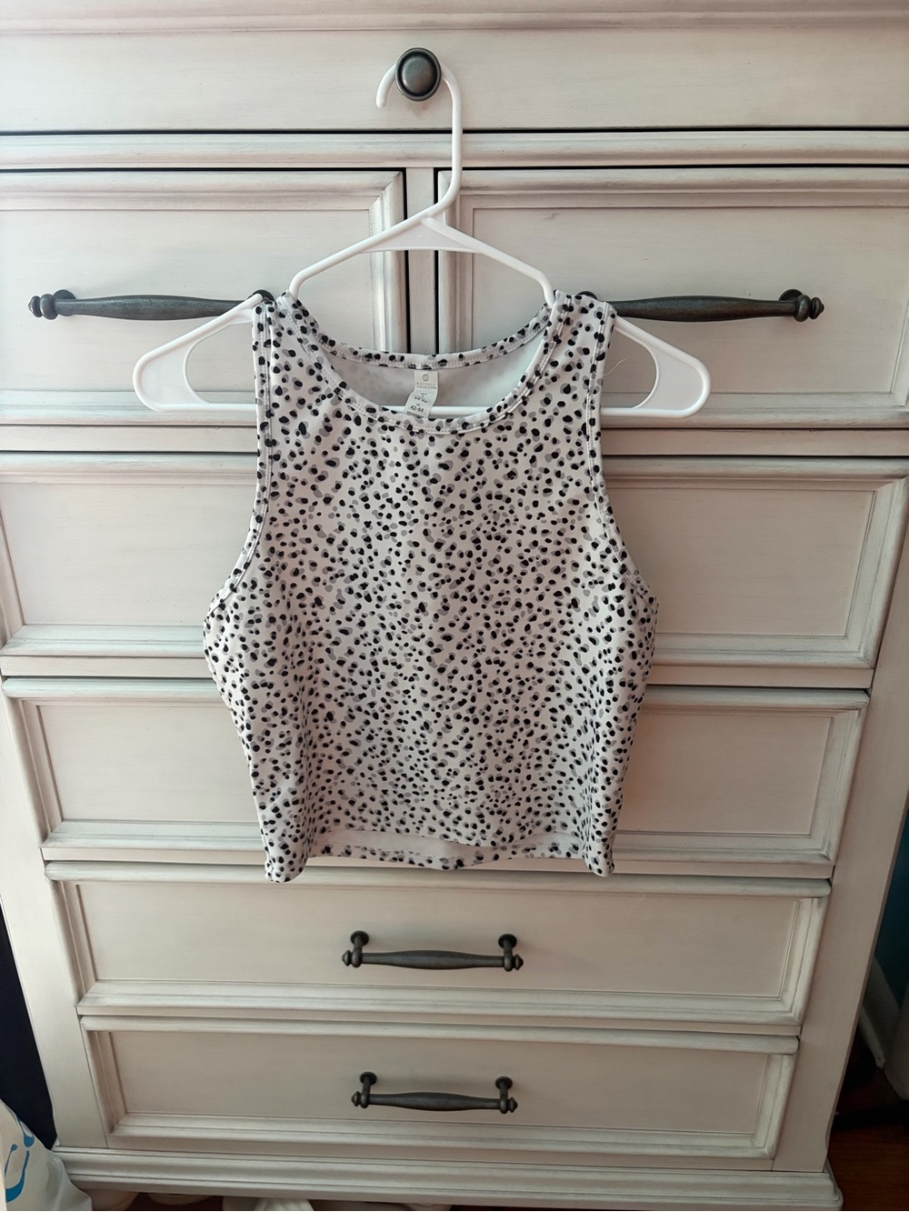 Balance Collection Black and White Speckled Crop Tank Size L
